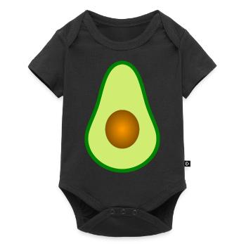 Avocado mit Kern Design zum personalisieren - Baby Premium Kurzarmbody - Schwarz - Vorne