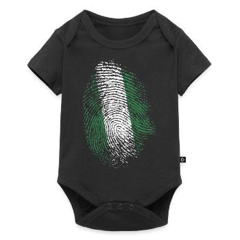 Nigéria drapeau ADN empreinte cadeau - Body à manches courtes Premium Bébé - noir - Devant