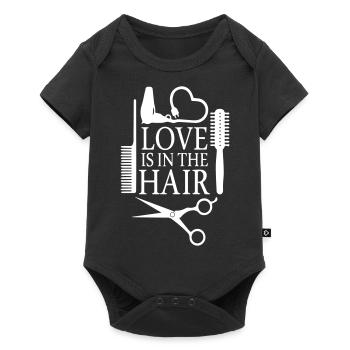 Love is in the Hair - Baby Premium short-sleeve bodysuit - black - Front