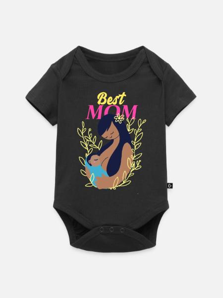 Beste Mutter Säugling Baby - Baby Premium Kurzarmbody - Schwarz