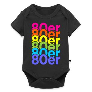 80er Jahre 1980er Stil Zitat Geschenk - Baby Premium Kurzarmbody - Schwarz - Vorne
