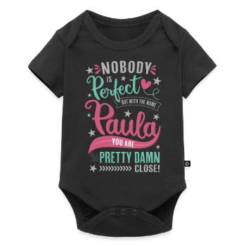 Paula name gift – name day - gift idea woman - Baby Premium short-sleeve bodysuit - black - Front