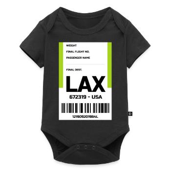 Autocollant d’étiquette de voyage d’aéroport Los Angeles LAX - Body à manches courtes Premium Bébé - noir - Devant