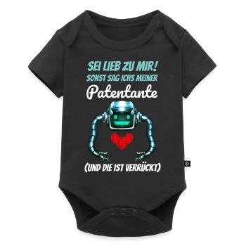 Patentante Patenkind T-Shirt als Geschenkidee - Baby Premium Kurzarmbody - Schwarz - Vorne