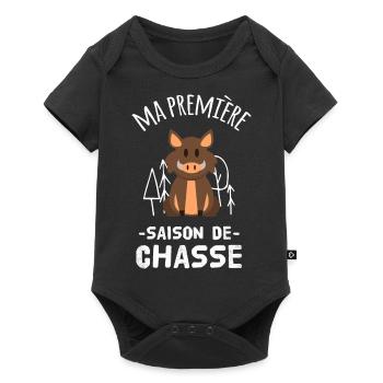 Ma Première Saison de Chasse au Sanglier - Body à manches courtes Premium Bébé - noir - Devant
