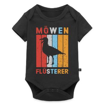 Möwen Flüsterer Möwe Nordsee Ostsee Vintage - Baby Premium Kurzarmbody - Schwarz - Vorne