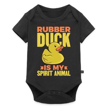 Rubber Duck Is My Spirit Animal - Baby Premium Kurzarmbody - Schwarz - Vorne