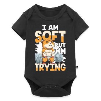 I AM SOFT BUT I'M TRYING für einen - Baby Premium Kurzarmbody - Schwarz - Vorne