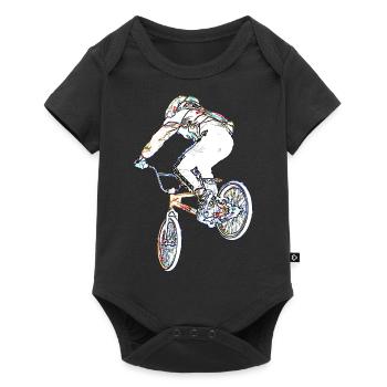 bmx race racing mountain bike motocross - Baby Premium short-sleeve bodysuit - black - Front