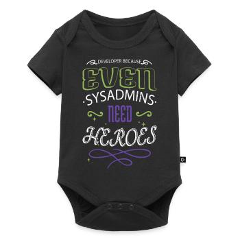 computer language dads favorite fun - Baby Premium Kurzarmbody - Schwarz - Vorne