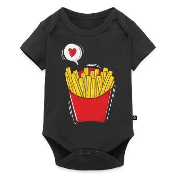 Pommes Frites Pommes Liebhaber Fast Food Fritte Ro - Baby Premium Kurzarmbody - Schwarz - Vorne
