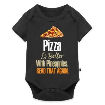 Pizza Ananas Lisez encore ça drôle Pi hawaïen - Body à manches courtes Premium Bébé - noir - Devant