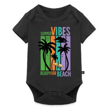 Summer Vibes Ready for Beach - Baby Premium short-sleeve bodysuit - black - Front