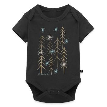 Minimal Magic Forest - Baby Premium short-sleeve bodysuit - black - Front
