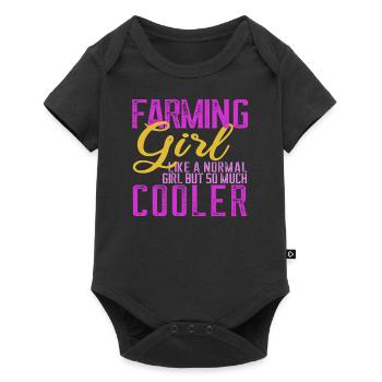 Bauernhof Bauernmädchen Bäuerin Landwirtin - Baby Premium Kurzarmbody - Schwarz - Vorne
