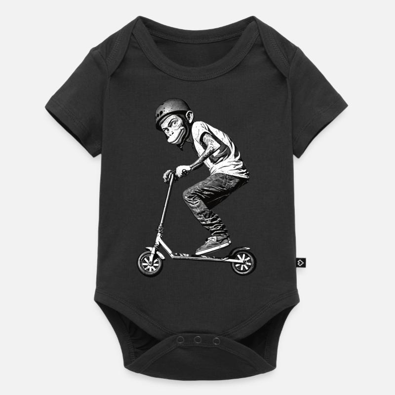 Stunt Scooter Monkey Does Tricks - Baby Premium short-sleeve bodysuit - black