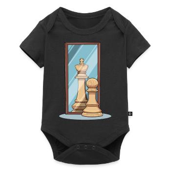 Schach Spiegel König Bauer Spiegelbild - Baby Premium Kurzarmbody - Schwarz - Vorne