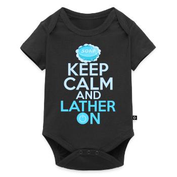 Keep Calm And Lather On Soapmaker Soapmaking - Baby Premium short-sleeve bodysuit - black - Front