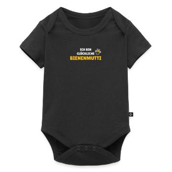 Ich bin glückliche Bienenmutti - Baby Premium Kurzarmbody - Schwarz - Vorne
