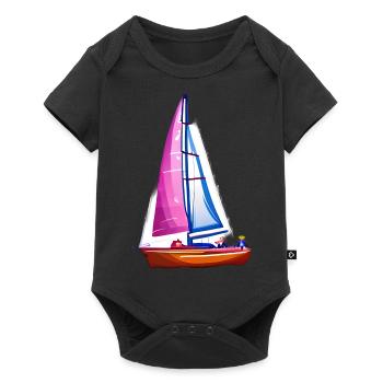 Segelsport Segeln Segelboot Segler Segelschiff - Baby Premium Kurzarmbody - Schwarz - Vorne