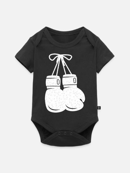 Boxhandschuhe weiß - Baby Premium Kurzarmbody - Schwarz