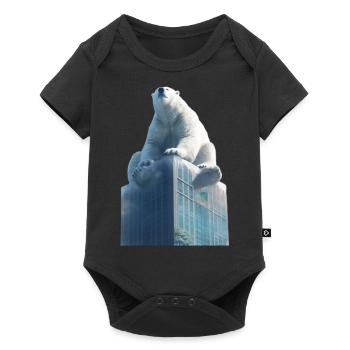 Der Eisbär auf dem Dach - Baby Premium Kurzarmbody - Schwarz - Vorne