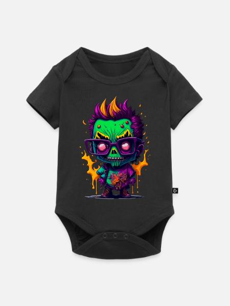 Bunter cooler Zombie - Baby Premium Kurzarmbody - Schwarz
