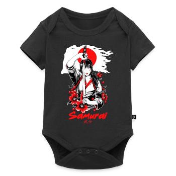 Japan Samurai Anime - Baby Premium Kurzarmbody - Schwarz - Vorne