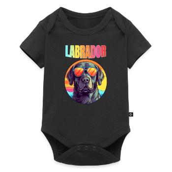 Cool Retro Labrador - Body à manches courtes Premium Bébé - noir - Devant