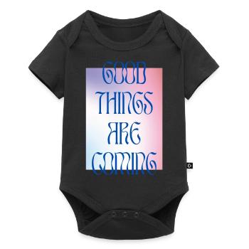 GOOD THINGS ARE COMING - colourful - Baby Premium short-sleeve bodysuit - black - Front
