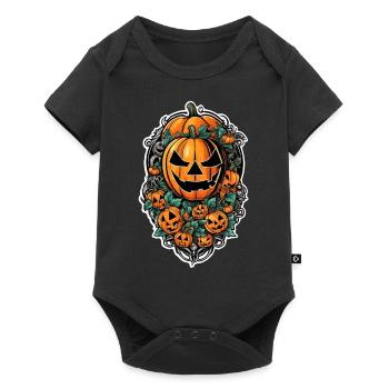 halloween - citrouille - peur - Body à manches courtes Premium Bébé - noir - Devant
