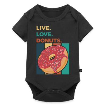 Live. Love. Donuts - Baby Premium short-sleeve bodysuit - black - Front