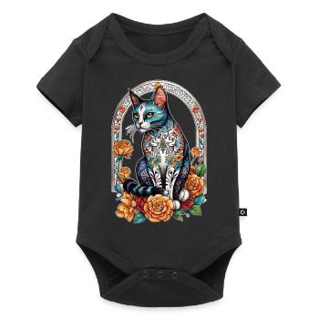 Cat Mexico - Dia de los Muertos - Baby Premium short-sleeve bodysuit - black - Front