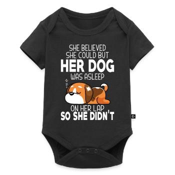 She Believed She Could but Her Dog was Asleep - Baby Premium short-sleeve bodysuit - black - Front