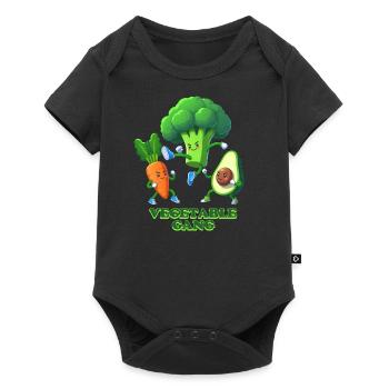 Gemüsegang Vegan Lustige Grafik - Baby Premium Kurzarmbody - Schwarz - Vorne