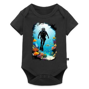 plongée sous marine - Body à manches courtes Premium Bébé - noir - Devant