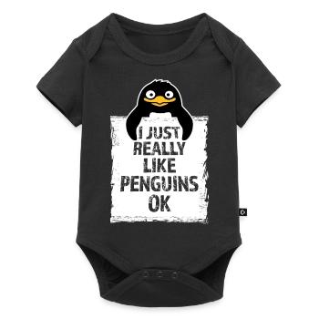 I Just Really Like Penguins OK Ich mag Pinguine - Baby Premium short-sleeve bodysuit - black - Front