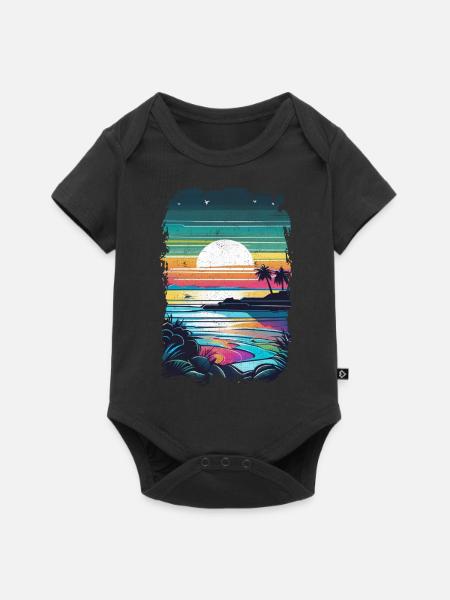 Strandurlaub Sonne Meer - Baby Premium Kurzarmbody - Schwarz