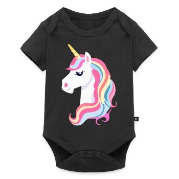 Licorne arc-en-ciel Licorne Cheval arc-en-ciel LGBTQ 3 - Body à manches courtes Premium Bébé - noir - Devant