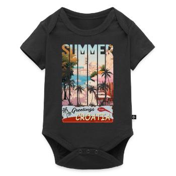 Croatia hrvatska kroatien hrv hr travel Zadar - Baby Premium Kurzarmbody - Schwarz - Vorne