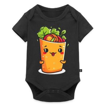Funny Burrito Cartoon - Baby Premium short-sleeve bodysuit - black - Front