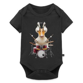 Ente Schlagzeug - Baby Premium Kurzarmbody - Schwarz - Vorne