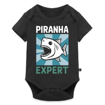 Piranha - Baby Premium Kurzarmbody - Schwarz - Vorne