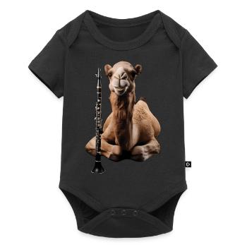 Kamel Klarinette - Baby Premium Kurzarmbody - Schwarz - Vorne