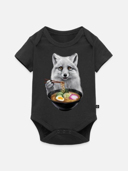 Polarfuchs Ramen - Baby Premium Kurzarmbody - Schwarz