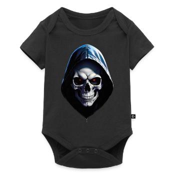 Schädel mit Kapuze - Baby Premium Kurzarmbody - Schwarz - Vorne