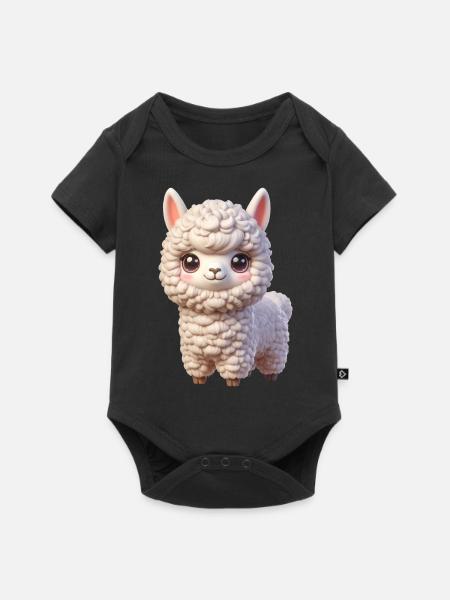 Alpaka 3 - Baby Premium Kurzarmbody - Schwarz