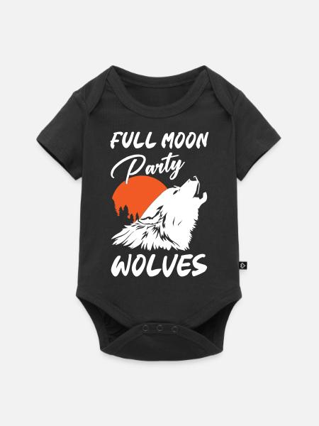 Full Moon Party Wolves - Baby Premium Kurzarmbody - Schwarz