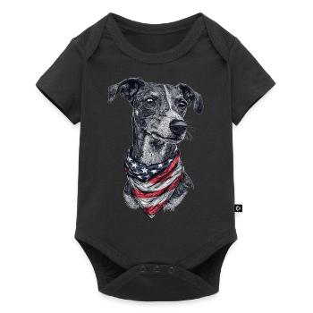 Whippet - Baby Premium Kurzarmbody - Schwarz - Vorne