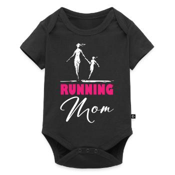 Running Mom - Baby Premium short-sleeve bodysuit - black - Front